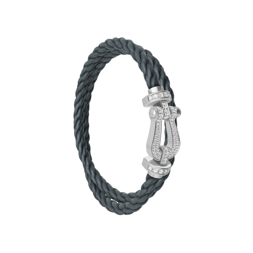 FORCE 10 BRACELET 18K WHITE GOLD AND DIAMONDS LARGE MODEL