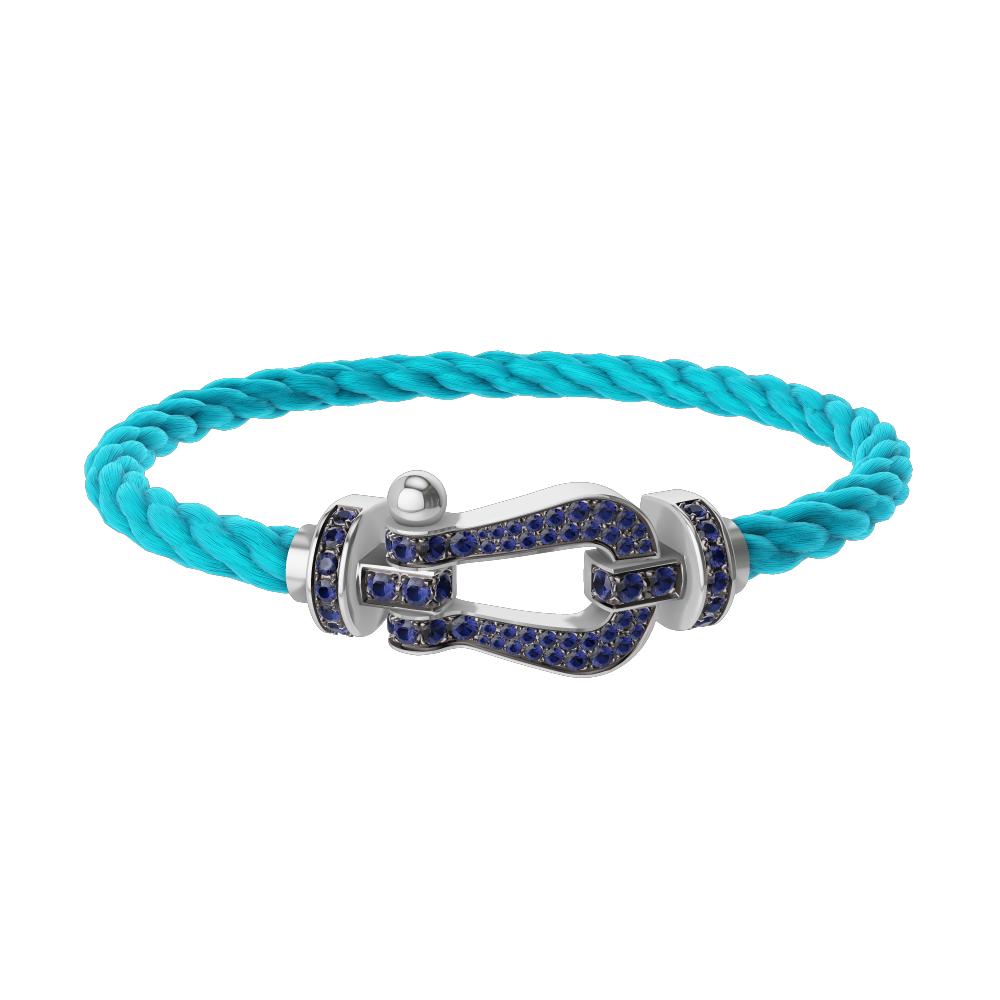FORCE 10 BRACELET 18K WHITE GOLD AND BLUE SAPPHIRES LARGE MODEL