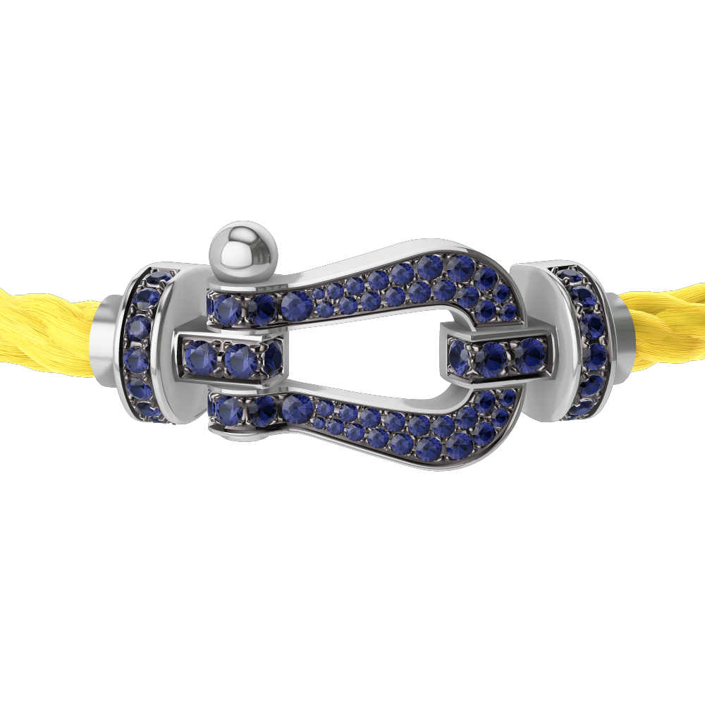 FORCE 10 BRACELET 18K WHITE GOLD AND BLUE SAPPHIRES LARGE MODEL