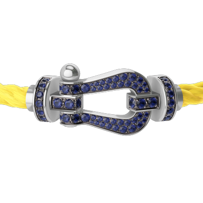 FORCE 10 BRACELET 18K WHITE GOLD AND BLUE SAPPHIRES LARGE MODEL