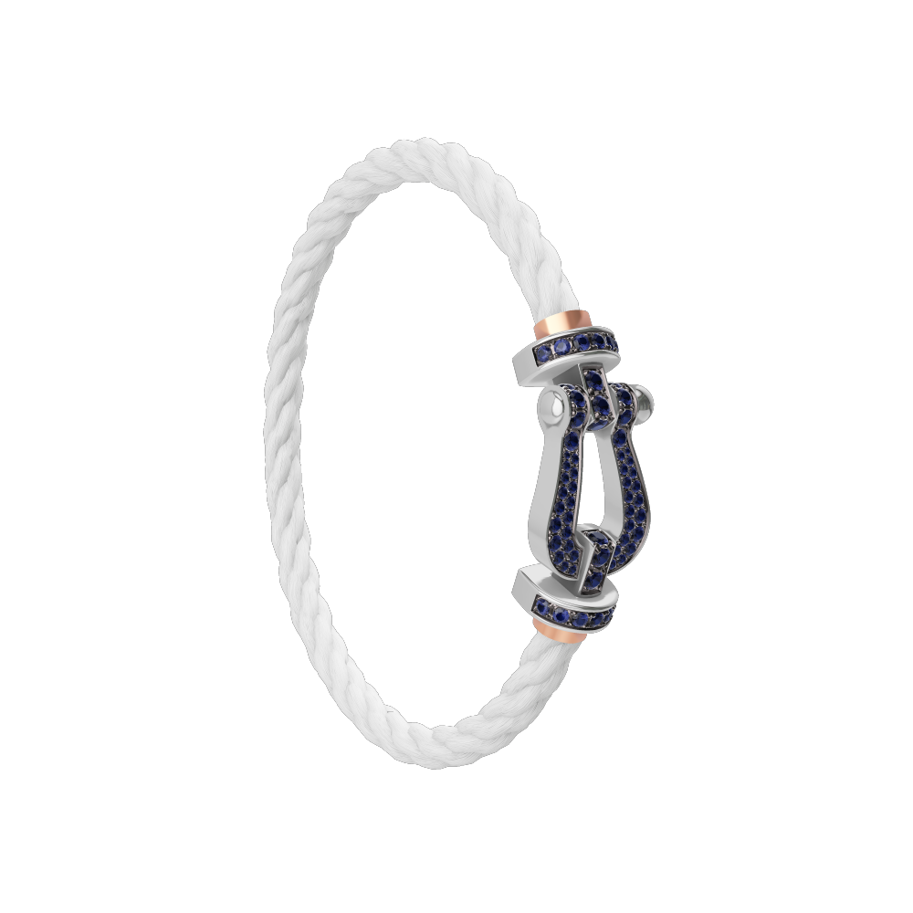 FORCE 10 BRACELET 18K WHITE GOLD AND BLUE SAPPHIRES LARGE MODEL