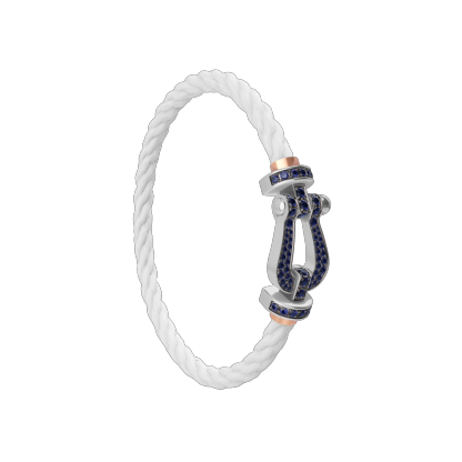 FORCE 10 BRACELET 18K WHITE GOLD AND BLUE SAPPHIRES LARGE MODEL