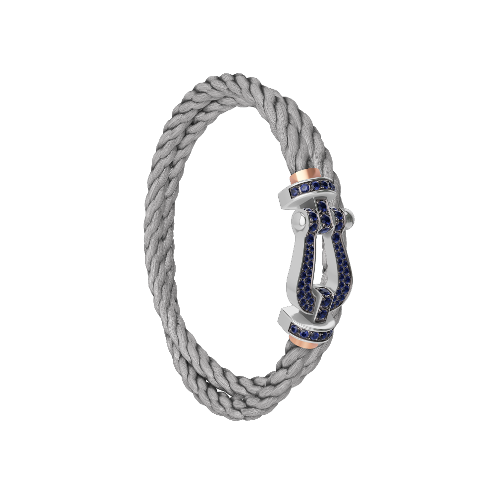 FORCE 10 BRACELET 18K WHITE GOLD AND BLUE SAPPHIRES LARGE MODEL