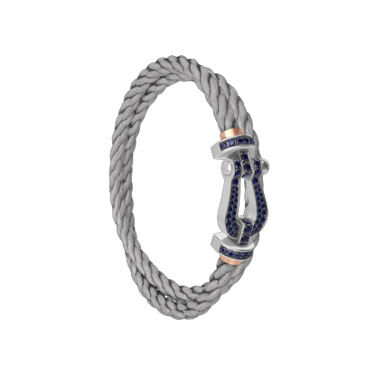 FORCE 10 BRACELET 18K WHITE GOLD AND BLUE SAPPHIRES LARGE MODEL