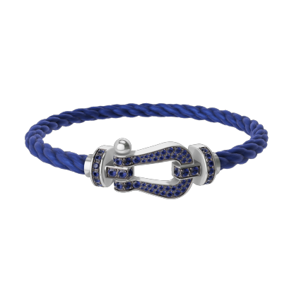 FORCE 10 BRACELET 18K WHITE GOLD AND BLUE SAPPHIRES LARGE MODEL