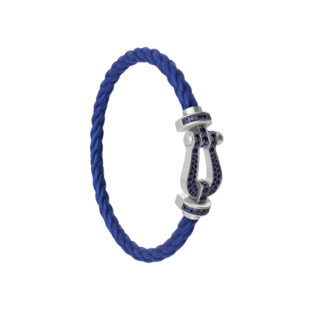 FORCE 10 BRACELET 18K WHITE GOLD AND BLUE SAPPHIRES LARGE MODEL