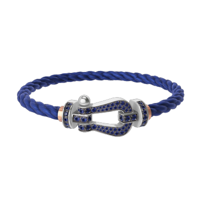 FORCE 10 BRACELET 18K WHITE GOLD AND BLUE SAPPHIRES LARGE MODEL
