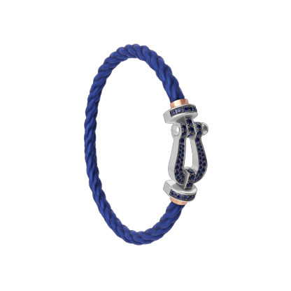 FORCE 10 BRACELET 18K WHITE GOLD AND BLUE SAPPHIRES LARGE MODEL