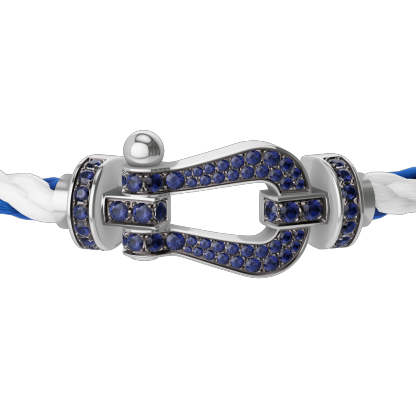 FORCE 10 BRACELET 18K WHITE GOLD AND BLUE SAPPHIRES LARGE MODEL
