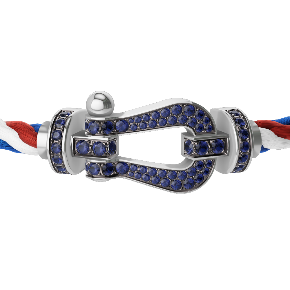 Force 10 bracelet 18k white gold and blue sapphires large model