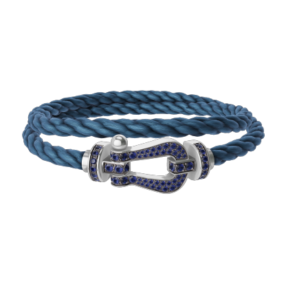 FORCE 10 BRACELET 18K WHITE GOLD AND BLUE SAPPHIRES LARGE MODEL