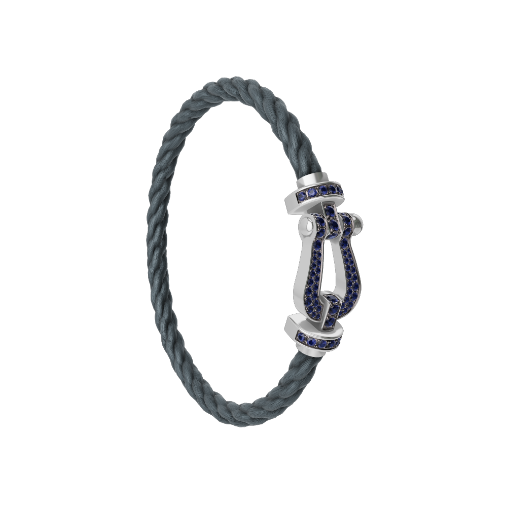 FORCE 10 BRACELET 18K WHITE GOLD AND BLUE SAPPHIRES LARGE MODEL
