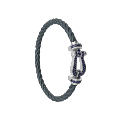 FORCE 10 BRACELET 18K WHITE GOLD AND BLUE SAPPHIRES LARGE MODEL