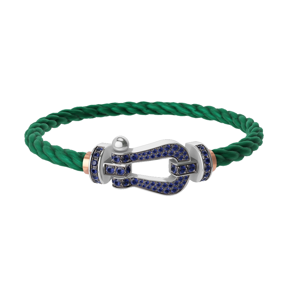FORCE 10 BRACELET 18K WHITE GOLD AND BLUE SAPPHIRES LARGE MODEL