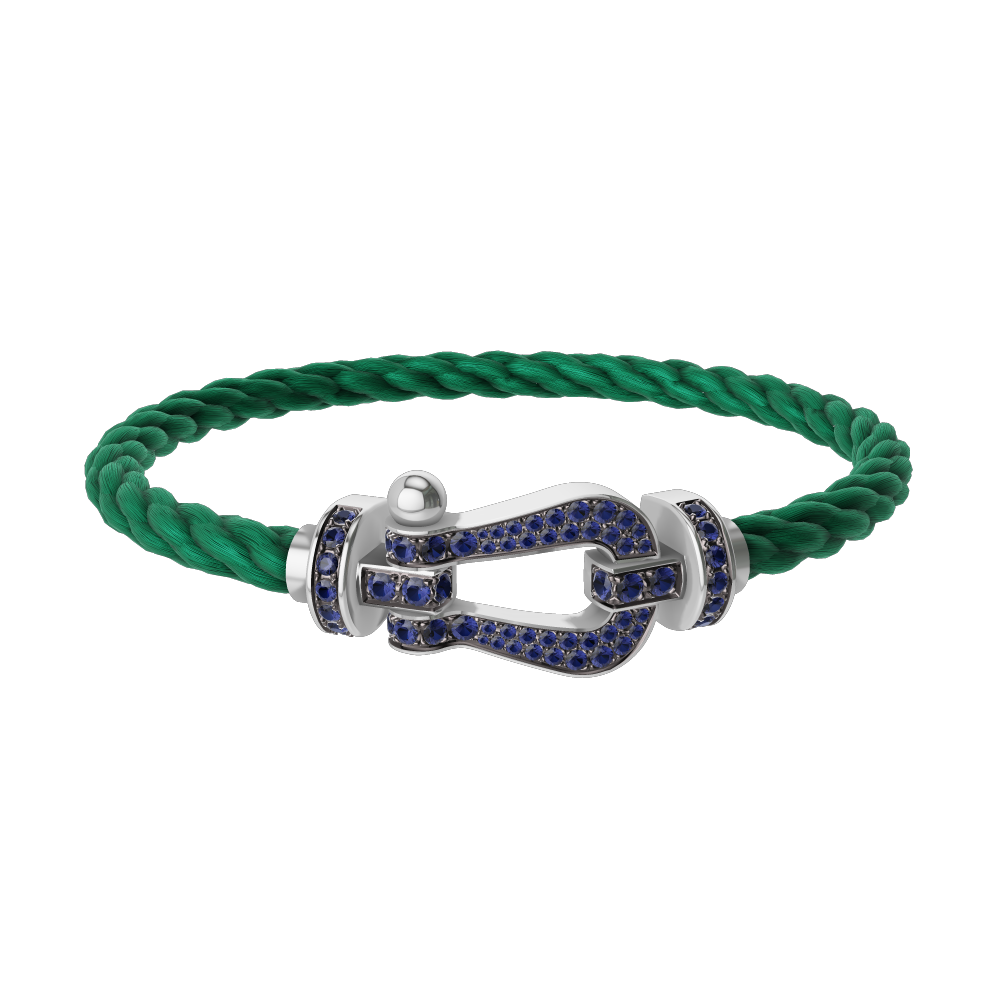 FORCE 10 BRACELET 18K WHITE GOLD AND BLUE SAPPHIRES LARGE MODEL