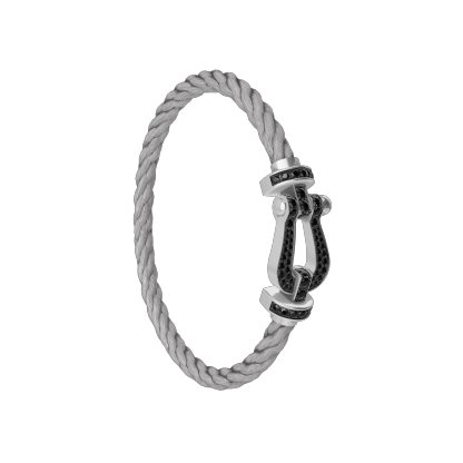 FORCE 10 BRACELET 18K WHITE GOLD AND BLACK DIAMONDS LARGE MODEL