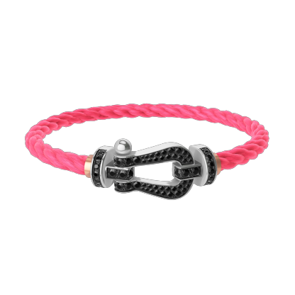 FORCE 10 BRACELET 18K WHITE GOLD AND BLACK DIAMONDS LARGE MODEL