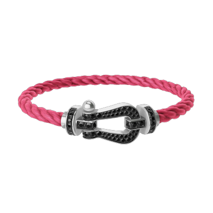 FORCE 10 BRACELET 18K WHITE GOLD AND BLACK DIAMONDS LARGE MODEL