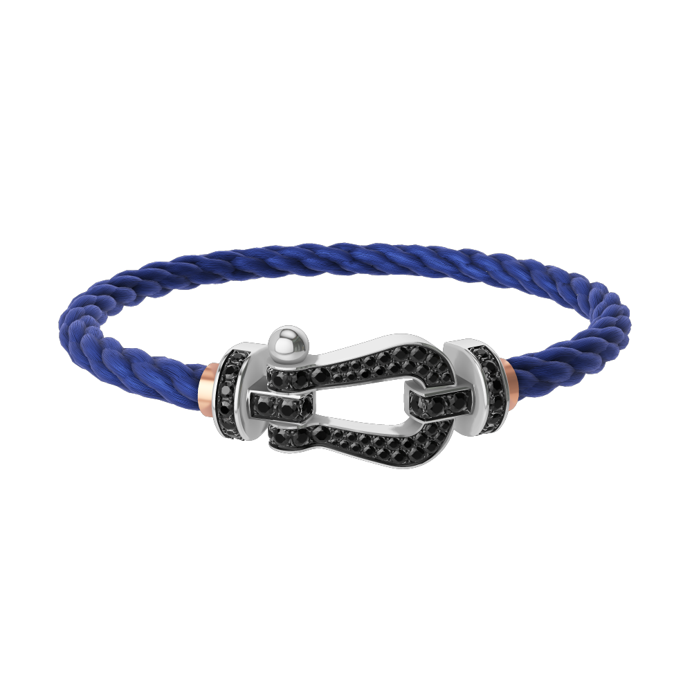 FORCE 10 BRACELET 18K WHITE GOLD AND BLACK DIAMONDS LARGE MODEL
