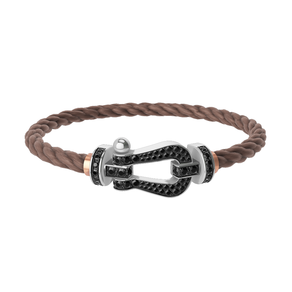 FORCE 10 BRACELET 18K WHITE GOLD AND BLACK DIAMONDS LARGE MODEL
