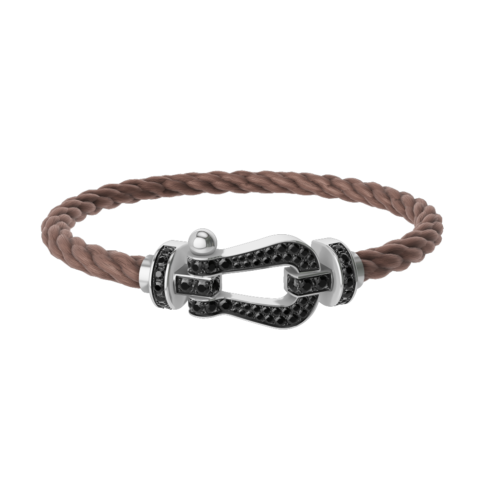 FORCE 10 BRACELET 18K WHITE GOLD AND BLACK DIAMONDS LARGE MODEL