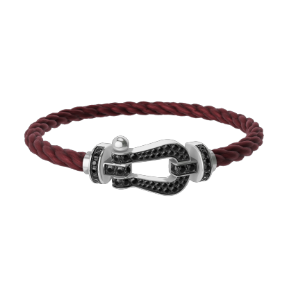 FORCE 10 BRACELET 18K WHITE GOLD AND BLACK DIAMONDS LARGE MODEL