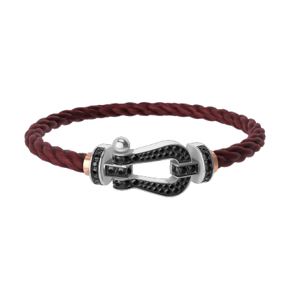 FORCE 10 BRACELET 18K WHITE GOLD AND BLACK DIAMONDS LARGE MODEL