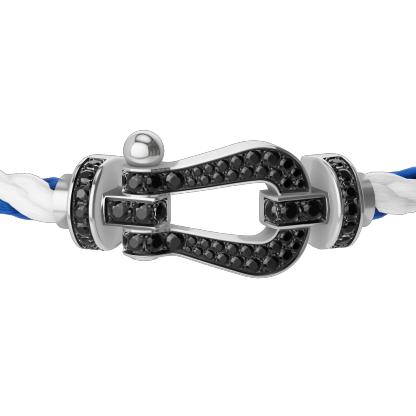 FORCE 10 BRACELET 18K WHITE GOLD AND BLACK DIAMONDS LARGE MODEL