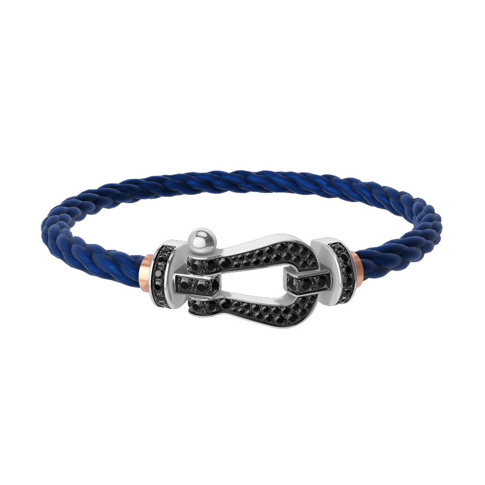 FORCE 10 BRACELET 18K WHITE GOLD AND BLACK DIAMONDS LARGE MODEL
