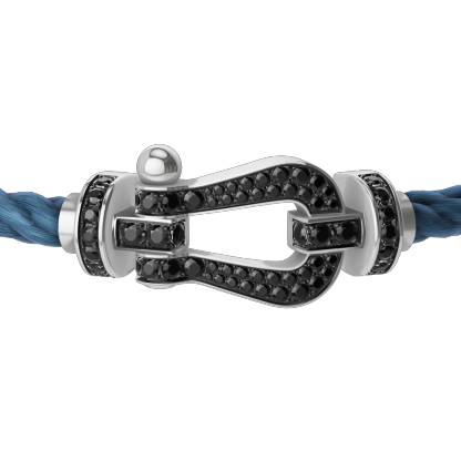 FORCE 10 BRACELET 18K WHITE GOLD AND BLACK DIAMONDS LARGE MODEL