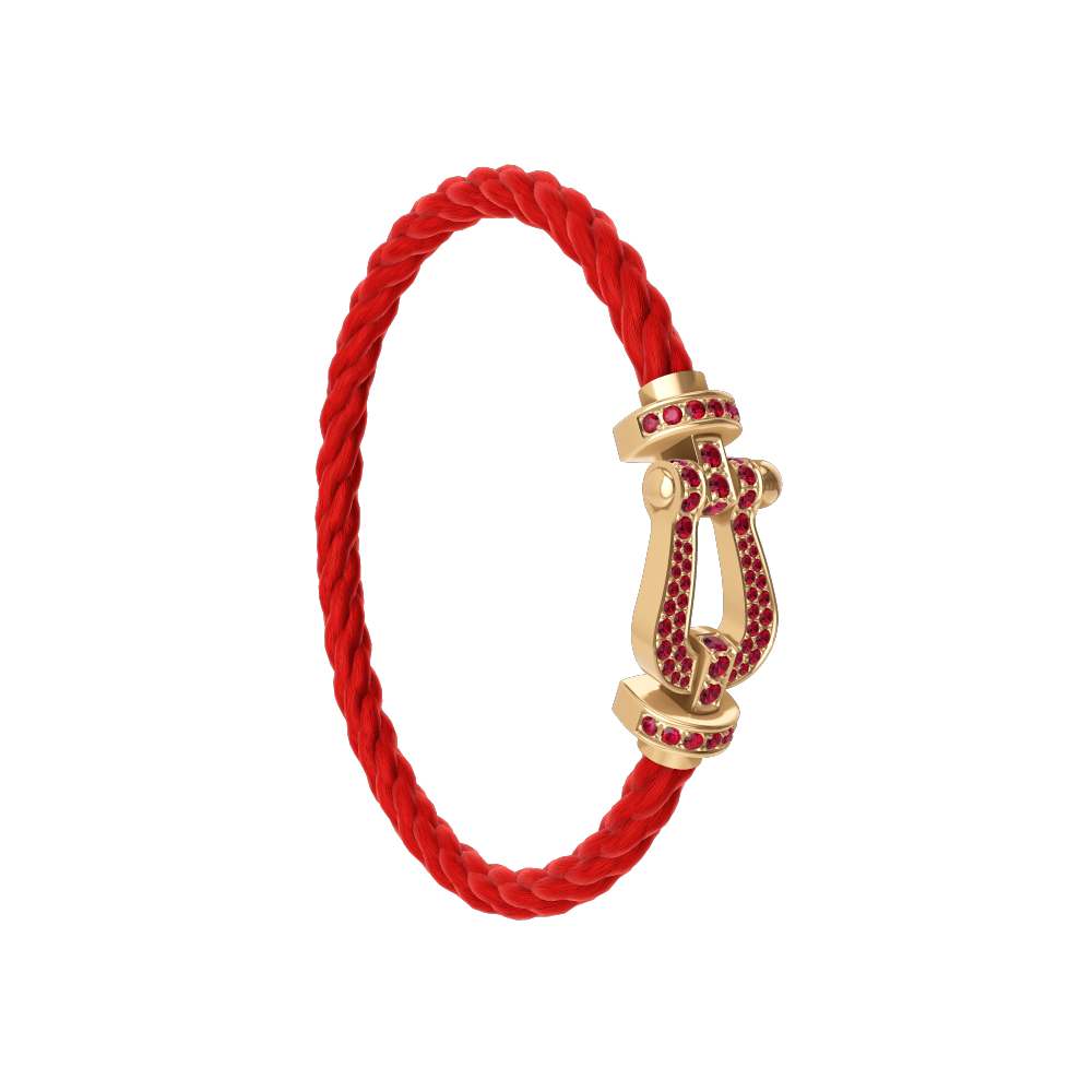 FORCE 10 BRACELET 18K YELLOW GOLD AND RUBIS LARGE MODEL