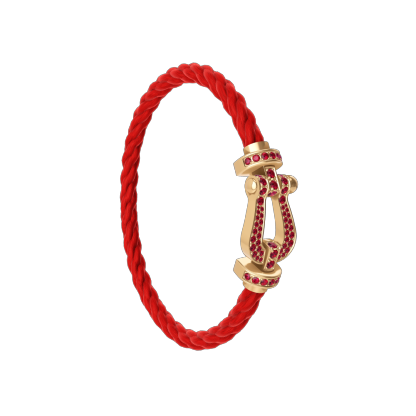 FORCE 10 BRACELET 18K YELLOW GOLD AND RUBIS LARGE MODEL