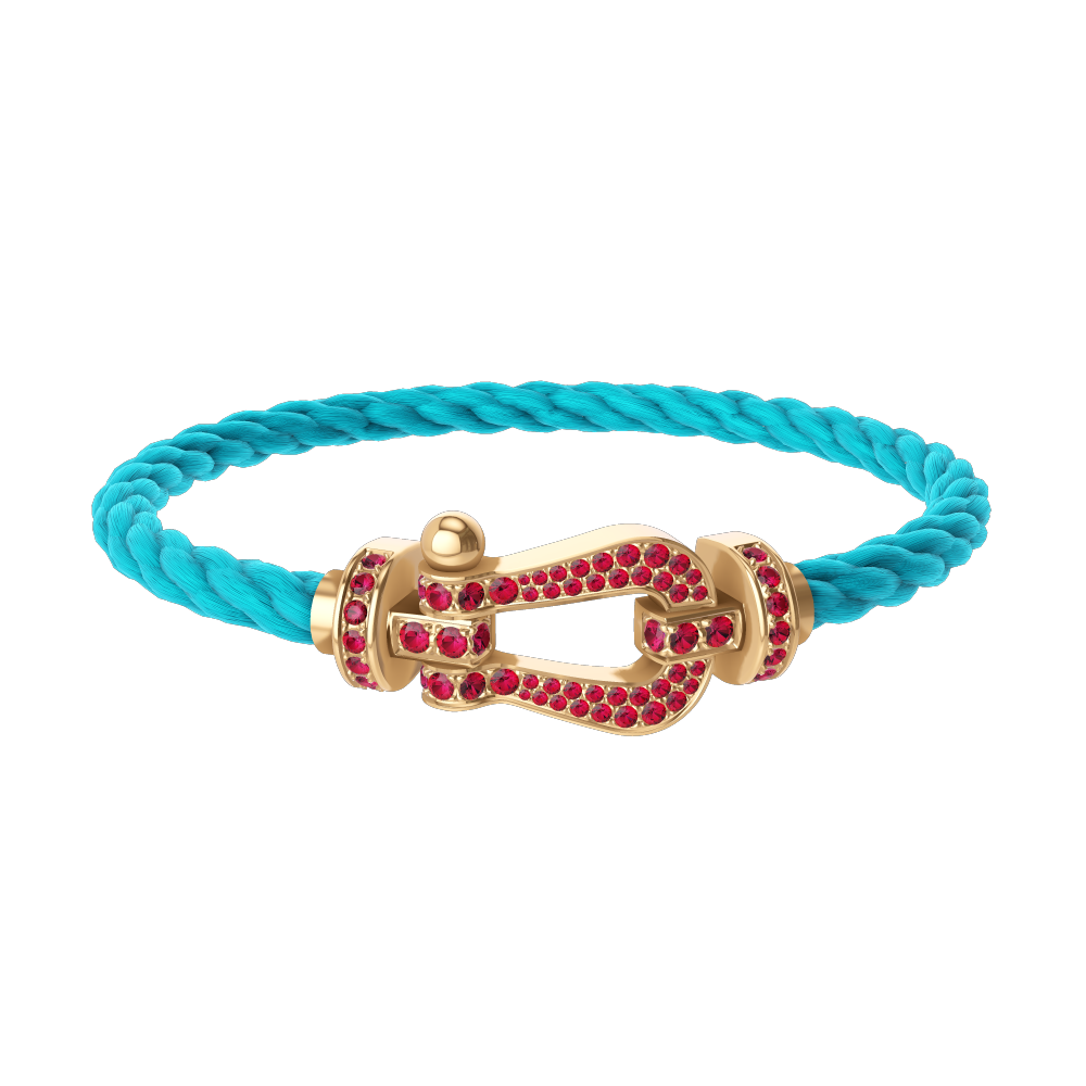 FORCE 10 BRACELET 18K YELLOW GOLD AND RUBIS LARGE MODEL