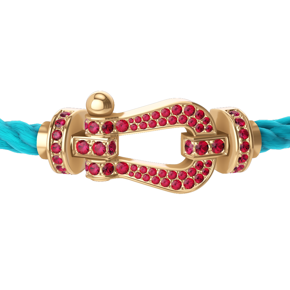FORCE 10 BRACELET 18K YELLOW GOLD AND RUBIS LARGE MODEL
