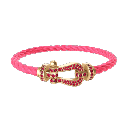 FORCE 10 BRACELET 18K YELLOW GOLD AND RUBIS LARGE MODEL