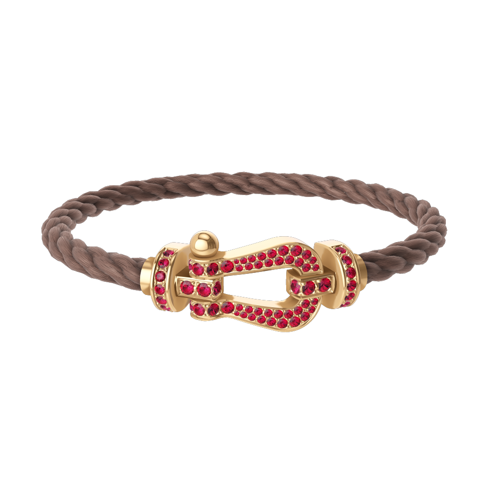 FORCE 10 BRACELET 18K YELLOW GOLD AND RUBIS LARGE MODEL