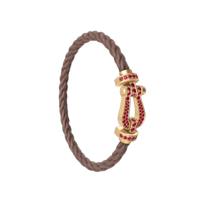FORCE 10 BRACELET 18K YELLOW GOLD AND RUBIS LARGE MODEL
