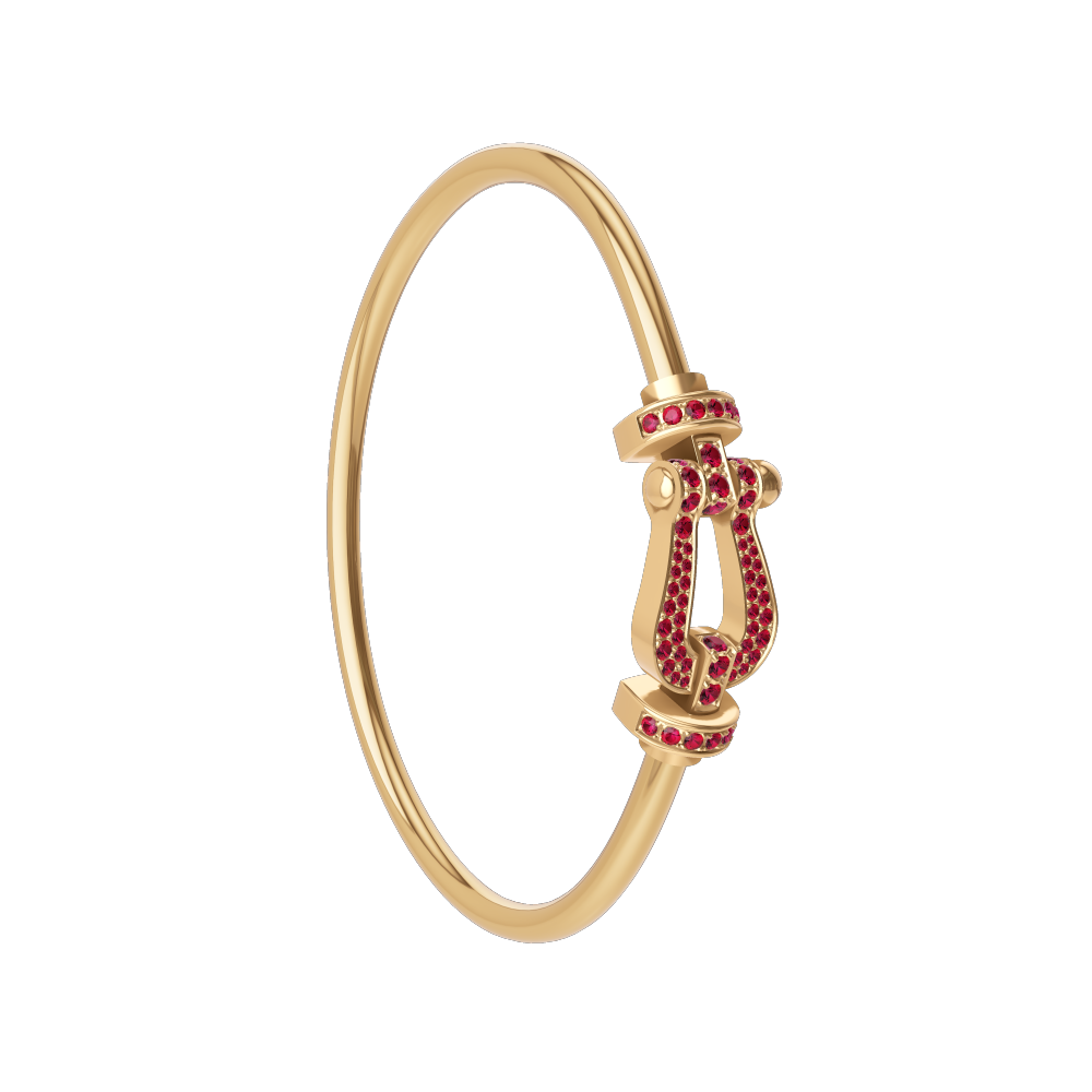 FORCE 10 BRACELET 18K YELLOW GOLD AND RUBIS LARGE MODEL