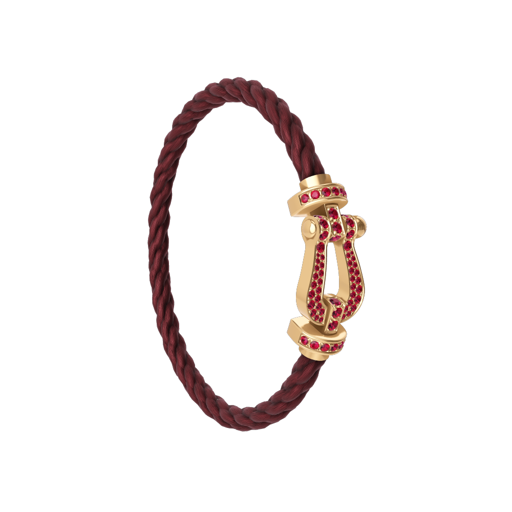 FORCE 10 BRACELET 18K YELLOW GOLD AND RUBIS LARGE MODEL