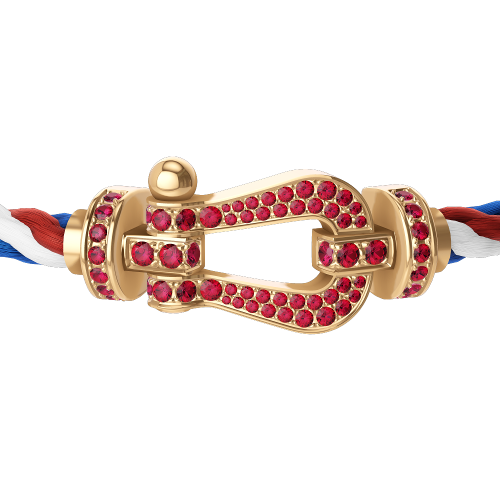 FORCE 10 BRACELET 18K YELLOW GOLD AND RUBIS LARGE MODEL