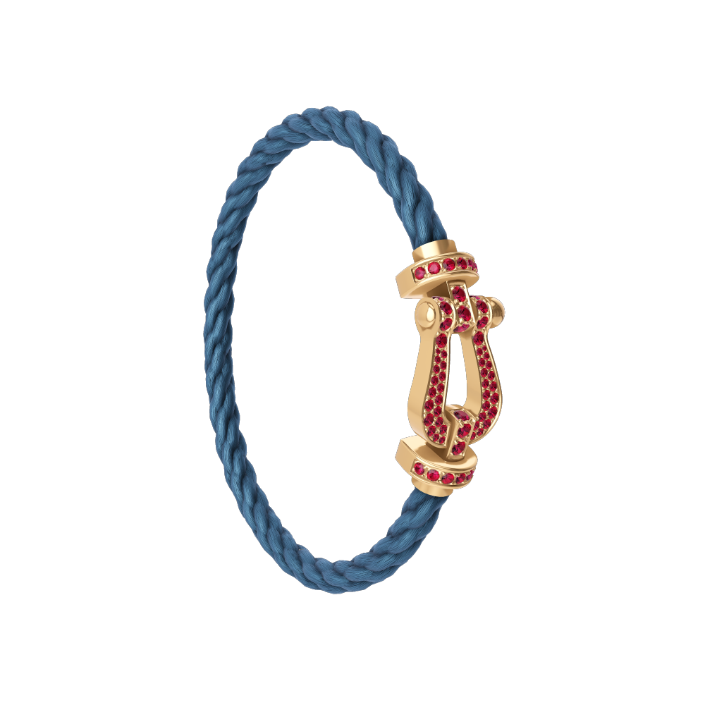 FORCE 10 BRACELET 18K YELLOW GOLD AND RUBIS LARGE MODEL