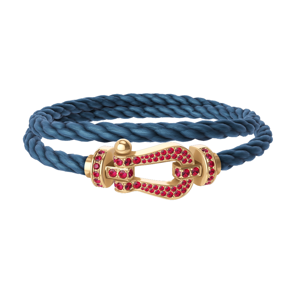 FORCE 10 BRACELET 18K YELLOW GOLD AND RUBIS LARGE MODEL
