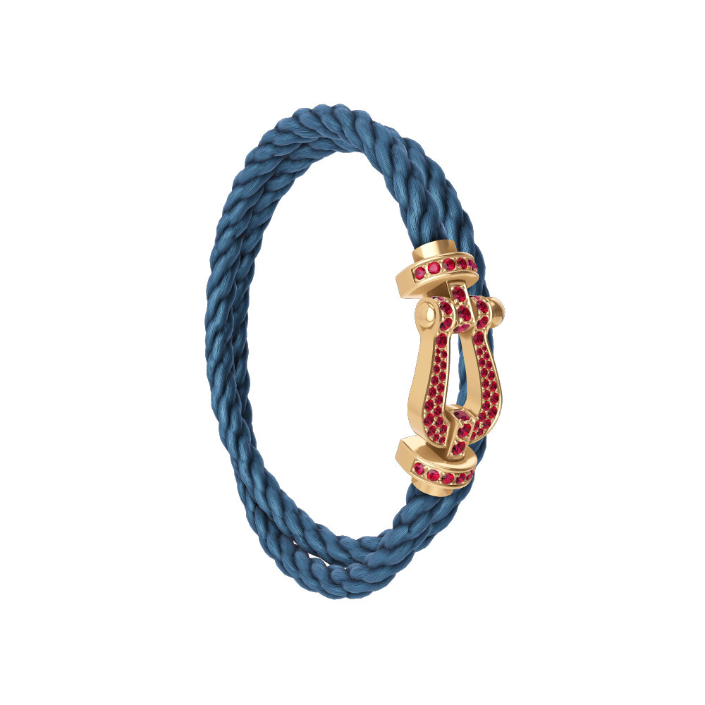 FORCE 10 BRACELET 18K YELLOW GOLD AND RUBIS LARGE MODEL