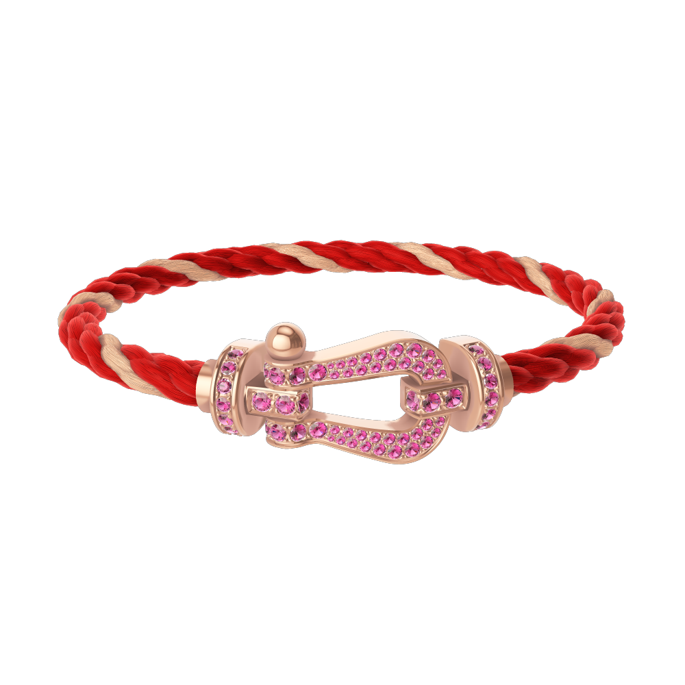 FORCE 10 BRACELET 18K PINK GOLD AND PINK SAPPHIRES LARGE MODEL