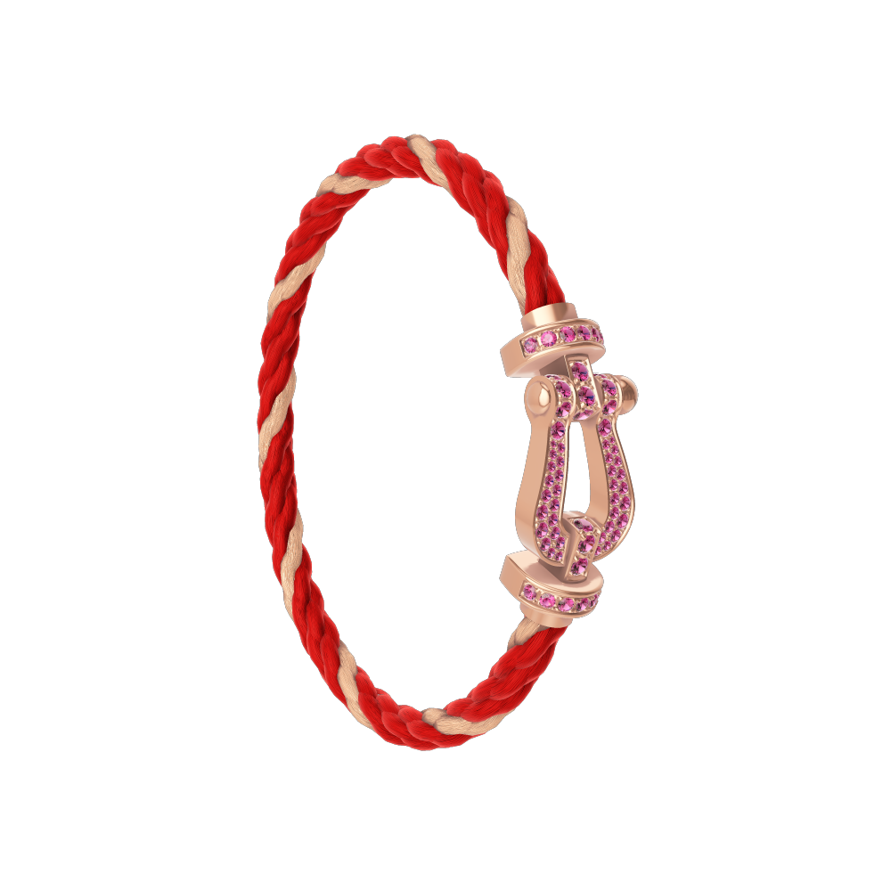 FORCE 10 BRACELET 18K PINK GOLD AND PINK SAPPHIRES LARGE MODEL