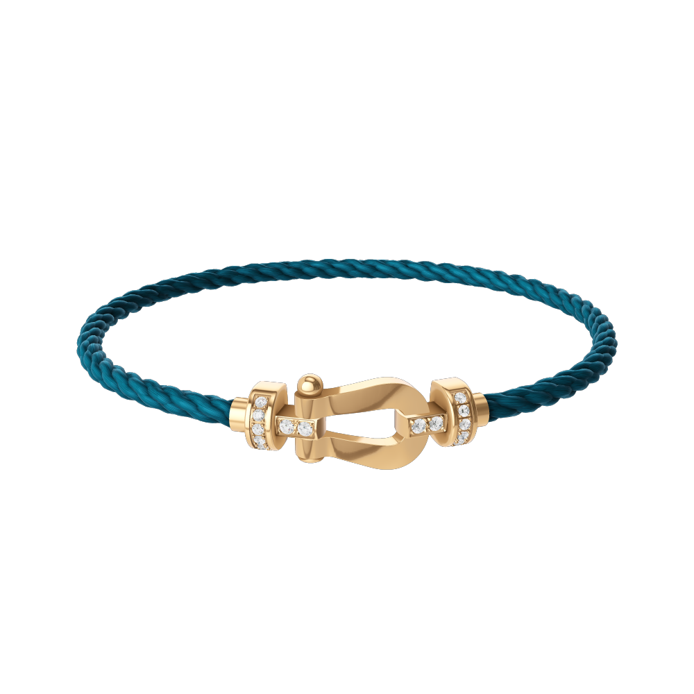 FORCE 10 BRACELET 18K WHITE GOLD AND BLACK DIAMONDS MEDIUM MODEL