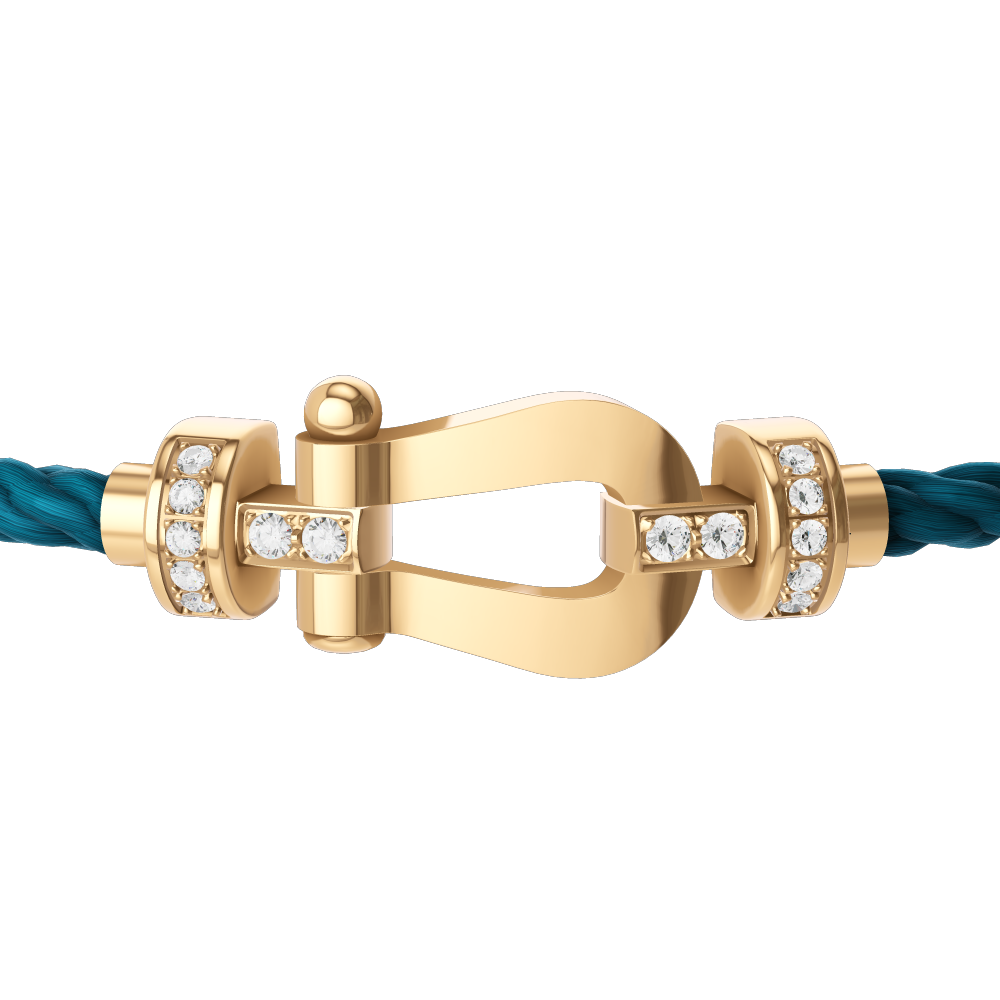 FORCE 10 BRACELET 18K WHITE GOLD AND BLACK DIAMONDS MEDIUM MODEL
