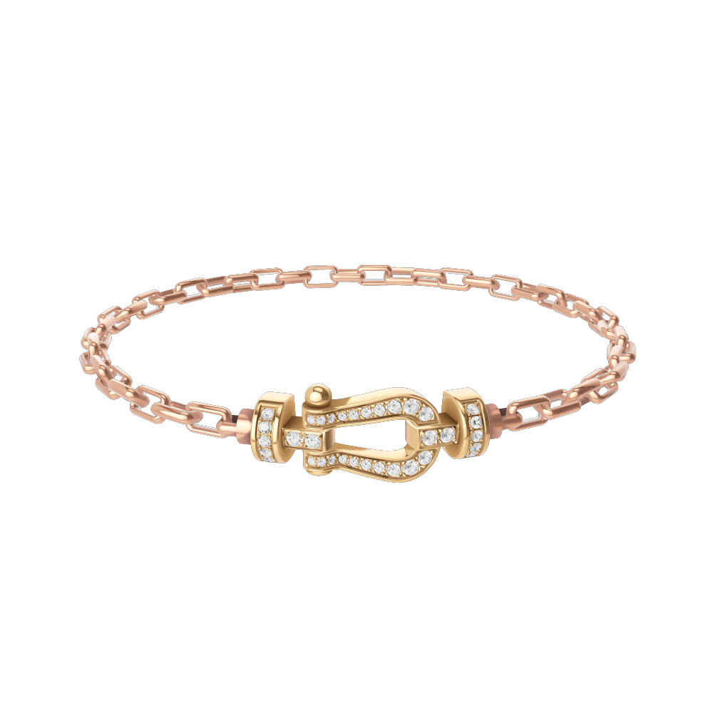 FORCE 10 BRACELET 18K YELLOW GOLD AND DIAMONDS MEDIUM MODEL
