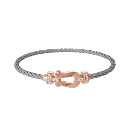 FORCE 10 BRACELET 18K PINK GOLD AND DIAMONDS MEDIUM MODEL