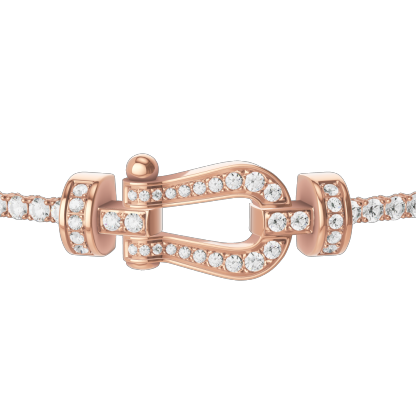 FORCE 10 BRACELET 18K PINK GOLD AND DIAMONDS MEDIUM MODEL